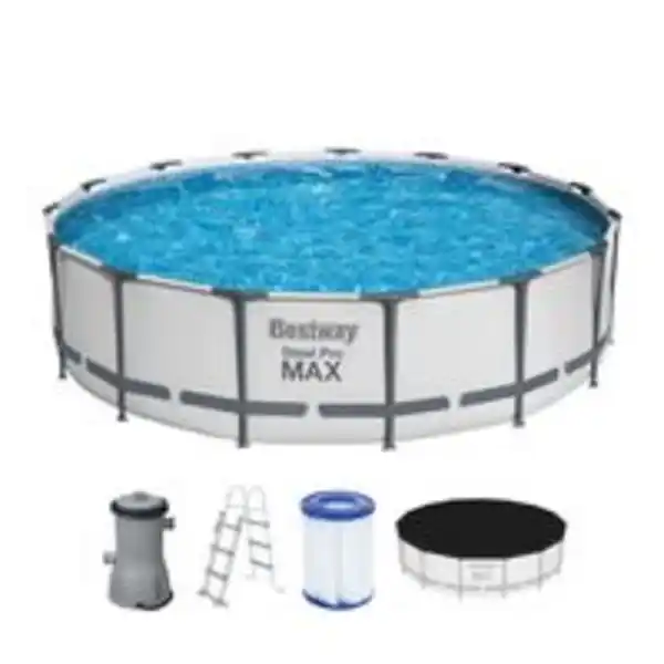 Bild 2 von Steel Pro MAX™ Frame Pool Komplett Set mit Filterpumpe Ø 457 x 107 cm - Lichtgrau