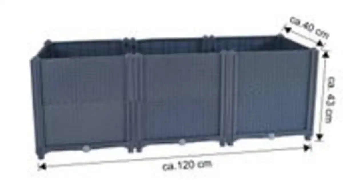 Bild 4 von Pflanzkasten aus Polypropylen, ca. 120 x 40 x 43 cm - Grau