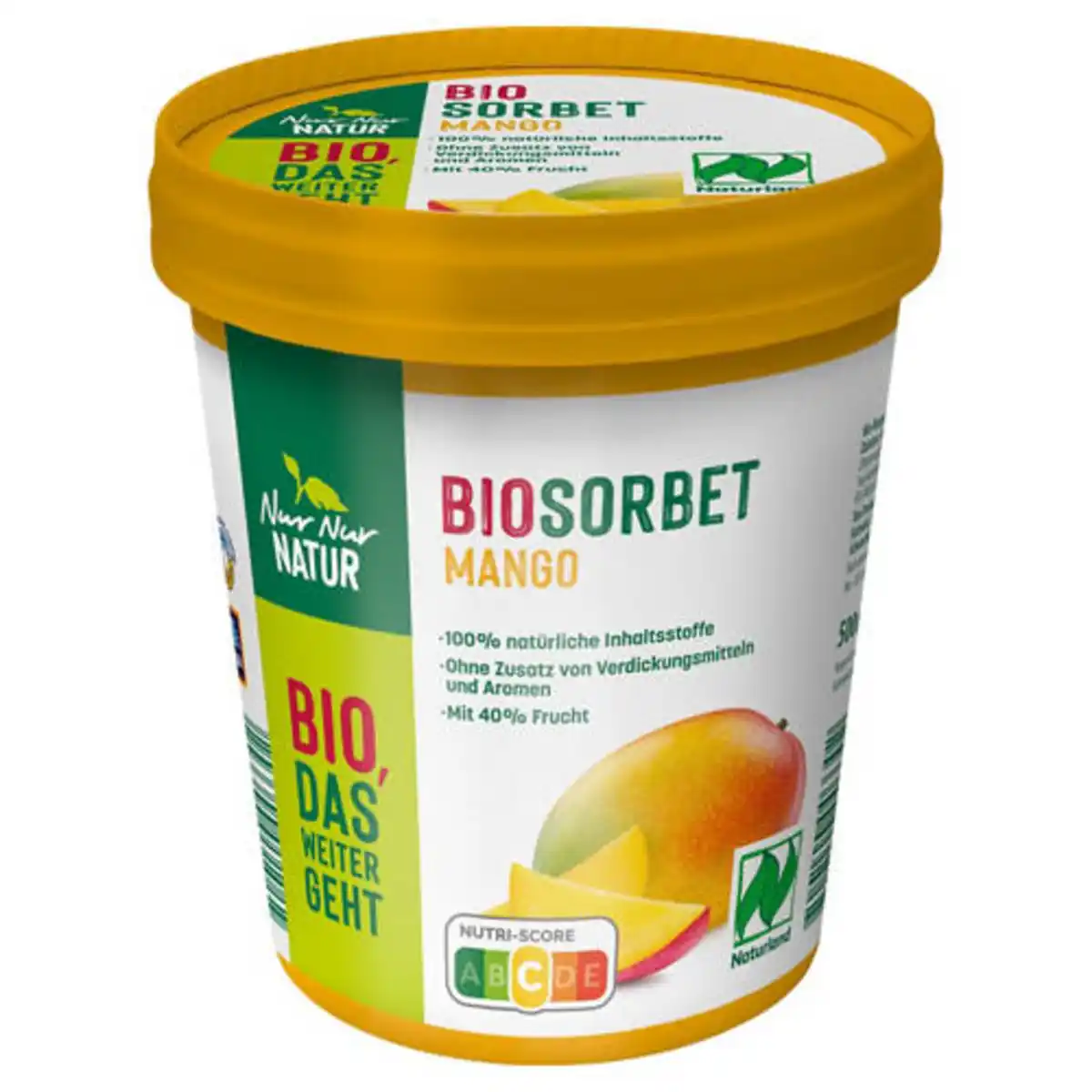 Bild 1 von NUR NUR NATUR Bio-Fruchtsorbet 500 ml, Mango