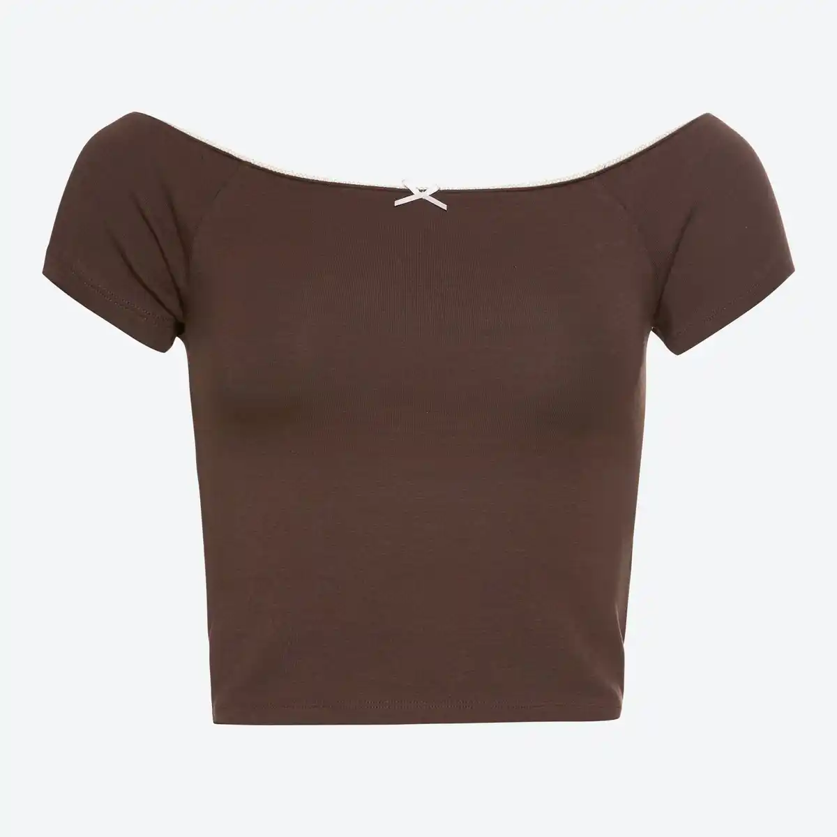 Bild 3 von Damen-T-Shirt mit Spitzenkante