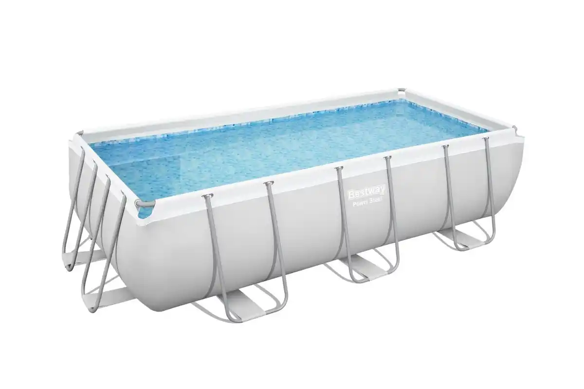 Bild 1 von Power Steel™ Frame Pool-Set mit Filterpumpe 404 x 201 x 100 cm , lichtgrau, eckig