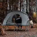 Bild 3 von SoBuy 4in1-Zelt mit Campingliege für 2 Personen Metall Oxford-Nylon Grau OGS60-L-HG