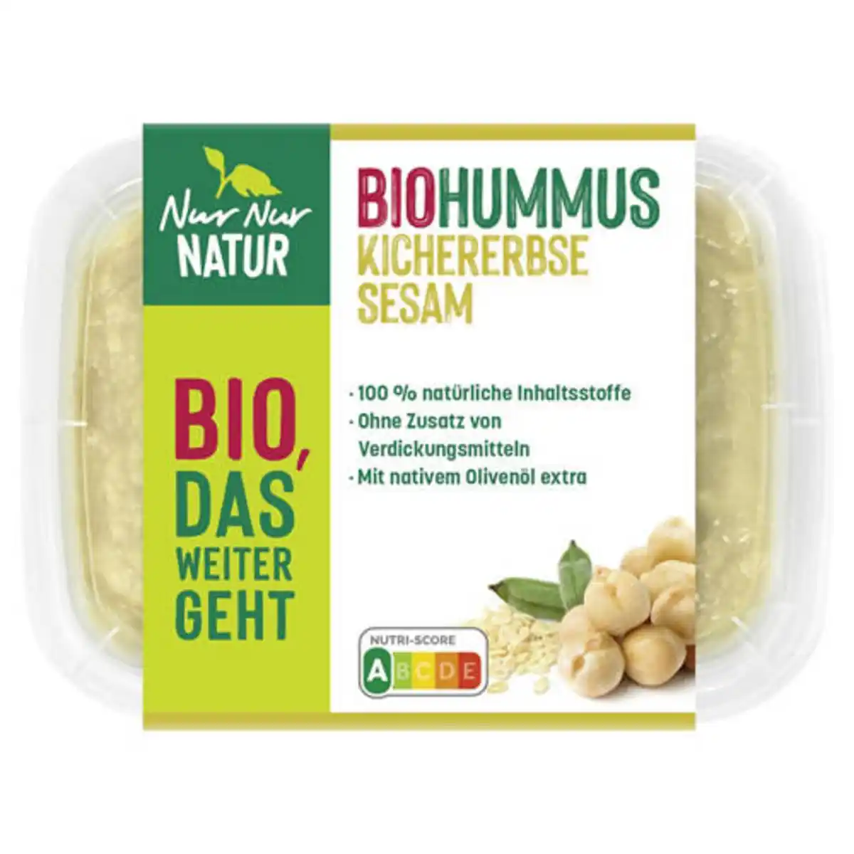 Bild 1 von NUR NUR NATUR Bio-Hummus 150 g, Kichererbsen