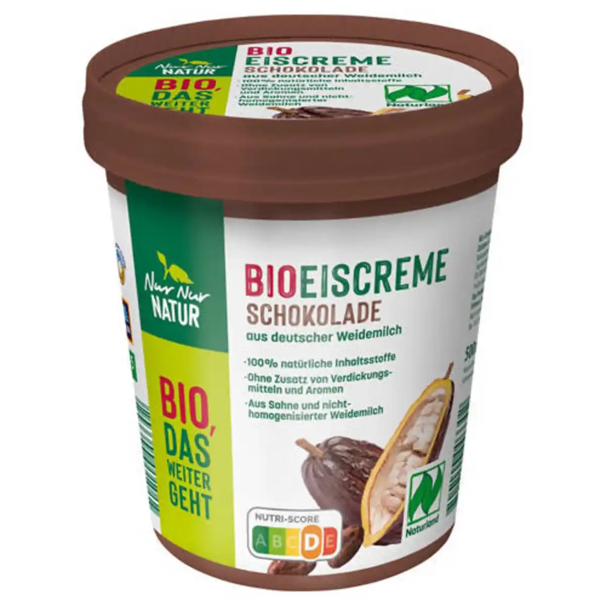 Bild 1 von NUR NUR NATUR Bio-Eiscreme 500 ml, Schokolade