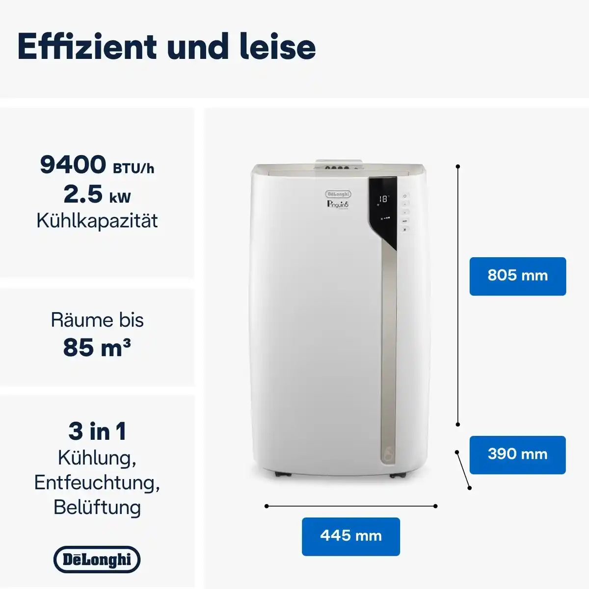 Bild 3 von DeLonghi Klimagerät Mobil Pinguino Extreme PAC EX93 3-teilig