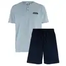 Bild 1 von UP2FASHION MEN Herren Shorty-Pyjama, Hellblau/Marineblau, M