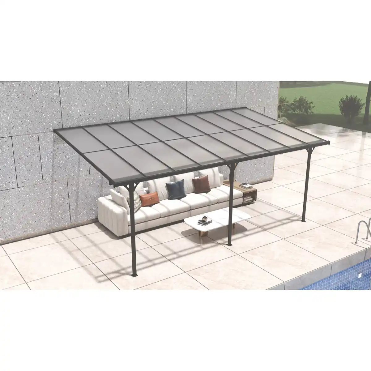 Bild 4 von Westmann Terrassendach Aluminium B x T: 556 cm x 300 cm Schwarz