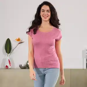 Damen-T-Shirt in Ajour-Desing