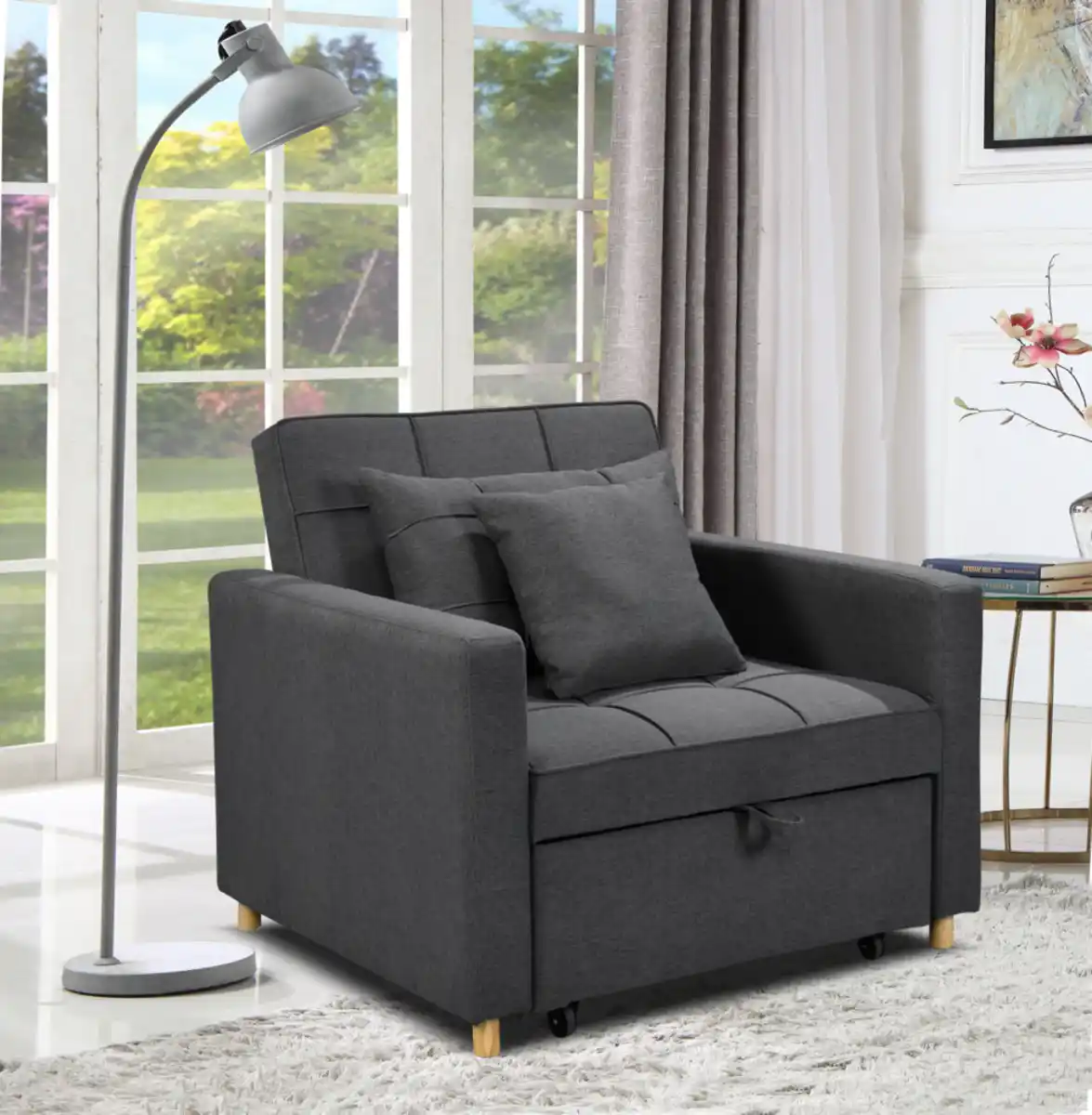Bild 1 von Sofabett inkl. Kissen, ca. 101 cm x 95 cm x 88 cm - Dunkelgrau