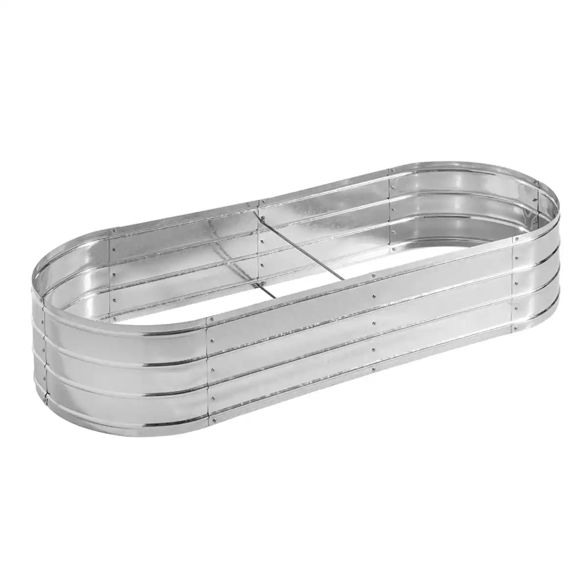 Bild 1 von Oval Hochbeet aus Stahl, ca. 150 x 60 x 30 cm - Silber