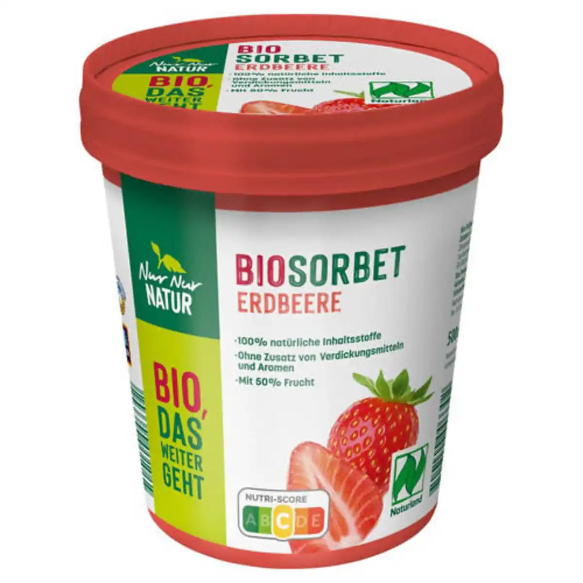 Bild 1 von NUR NUR NATUR Bio-Fruchtsorbet 500 ml, Erdbeere
