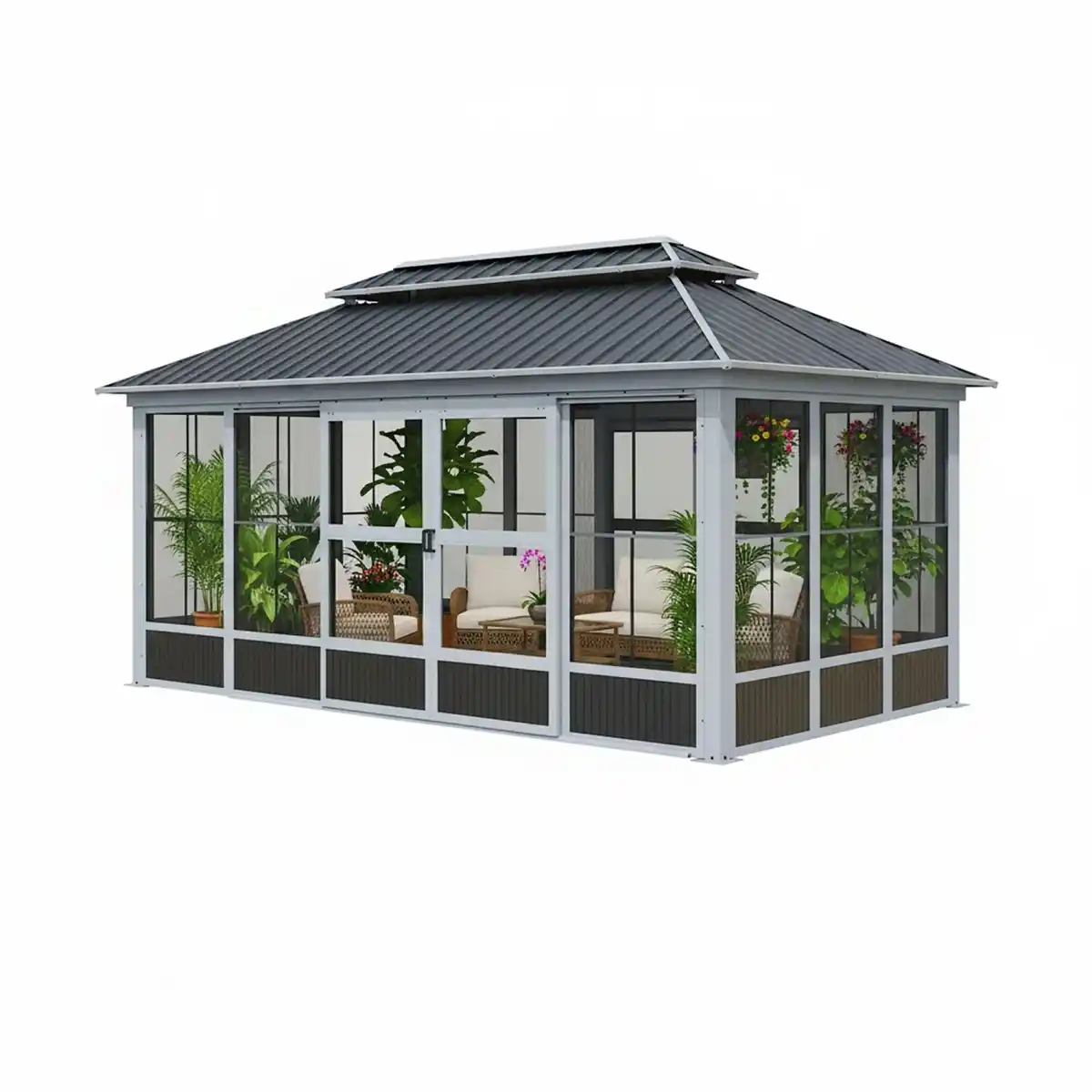 Bild 2 von Sojag Pavillon Olan 1017 Grau-Schwarz 310 cm x 529,5 cm x 291 cm