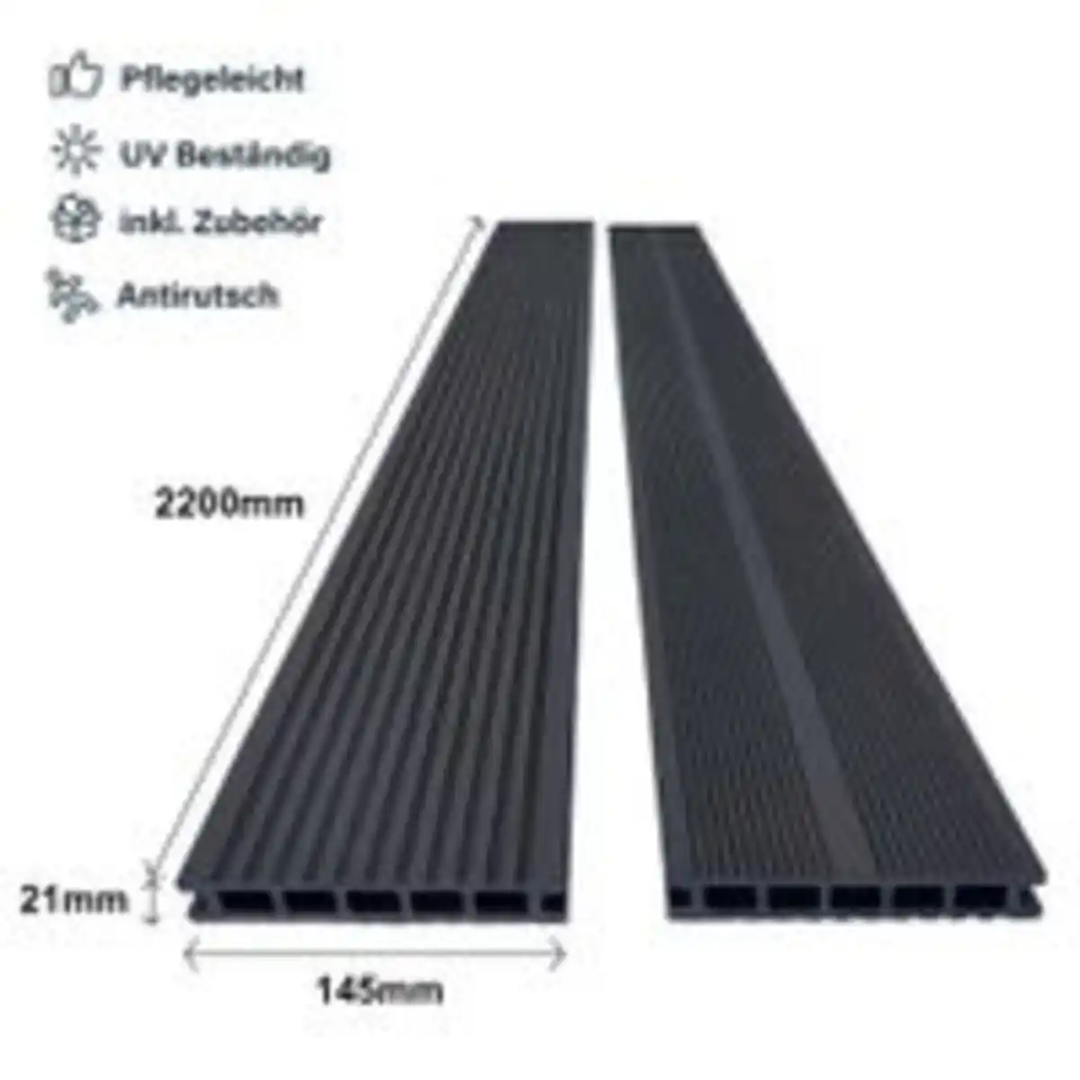 Bild 4 von 5m² WPC Terrassendiele mit Zubehör Anthrazit