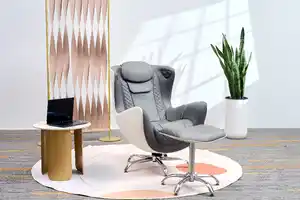 Elektrischer Massagesessel mit Hocker, Heizfunktion und 2D Mechanismus, ca. 110 x 68 x 110 cm - Grau
