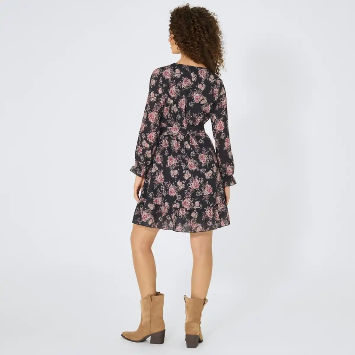 Bild 4 von Damen-Chiffon-Kleid mit Gürtel