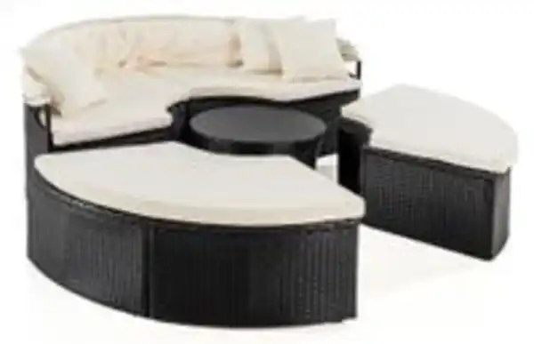Bild 3 von Outdoor Sonneninsel mit Sonnenschutz, inkl. Auflagen, Polyrattan
