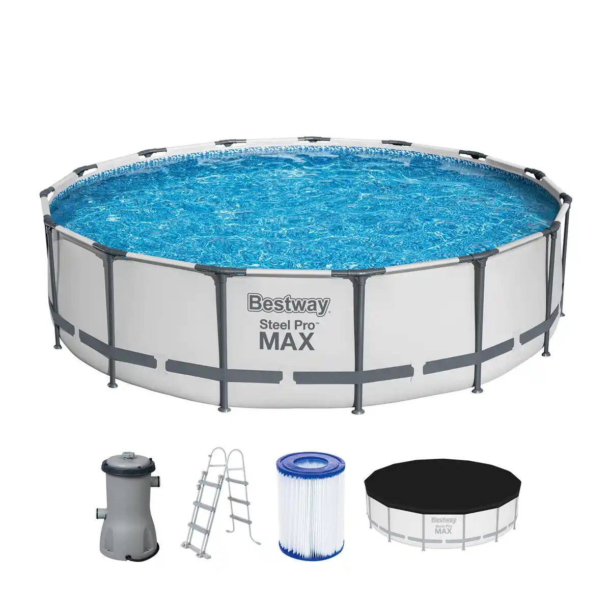 Bild 4 von Steel Pro MAX™ Frame Pool Komplett Set mit Filterpumpe Ø 457 x 107 cm - Lichtgrau