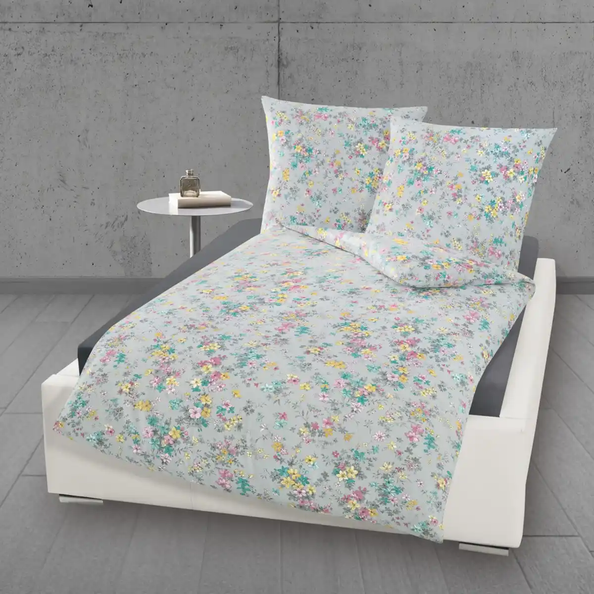 Bild 3 von Mako-Satin Bettwäsche, ca. 155 x 220 cm - Flowers Bunt