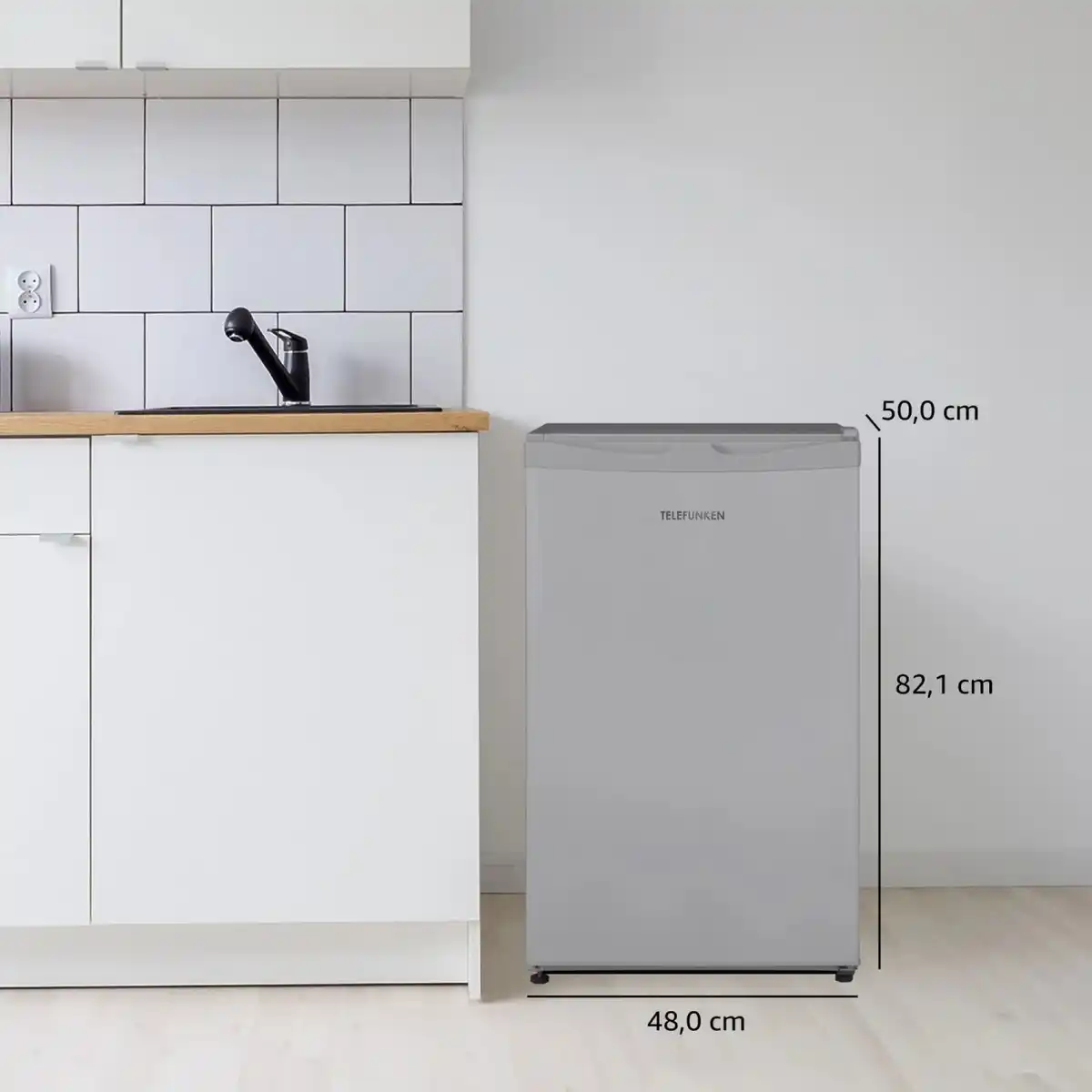 Bild 4 von Telefunken Kühlschrank mit Gefrierfach Nur für Eiswürfel 89 Liter Klein Freistehend CF-33-101-S2 Silber