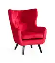 Bild 1 von XXL Sessel Ohrensessel mit Samtbezug, ca. 100 cm x 85 cm x 75 cm - Rot