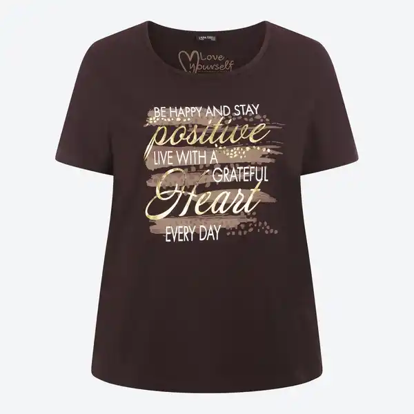 Bild 3 von Damen-T-Shirt mit Frontaufdruck, große Größen