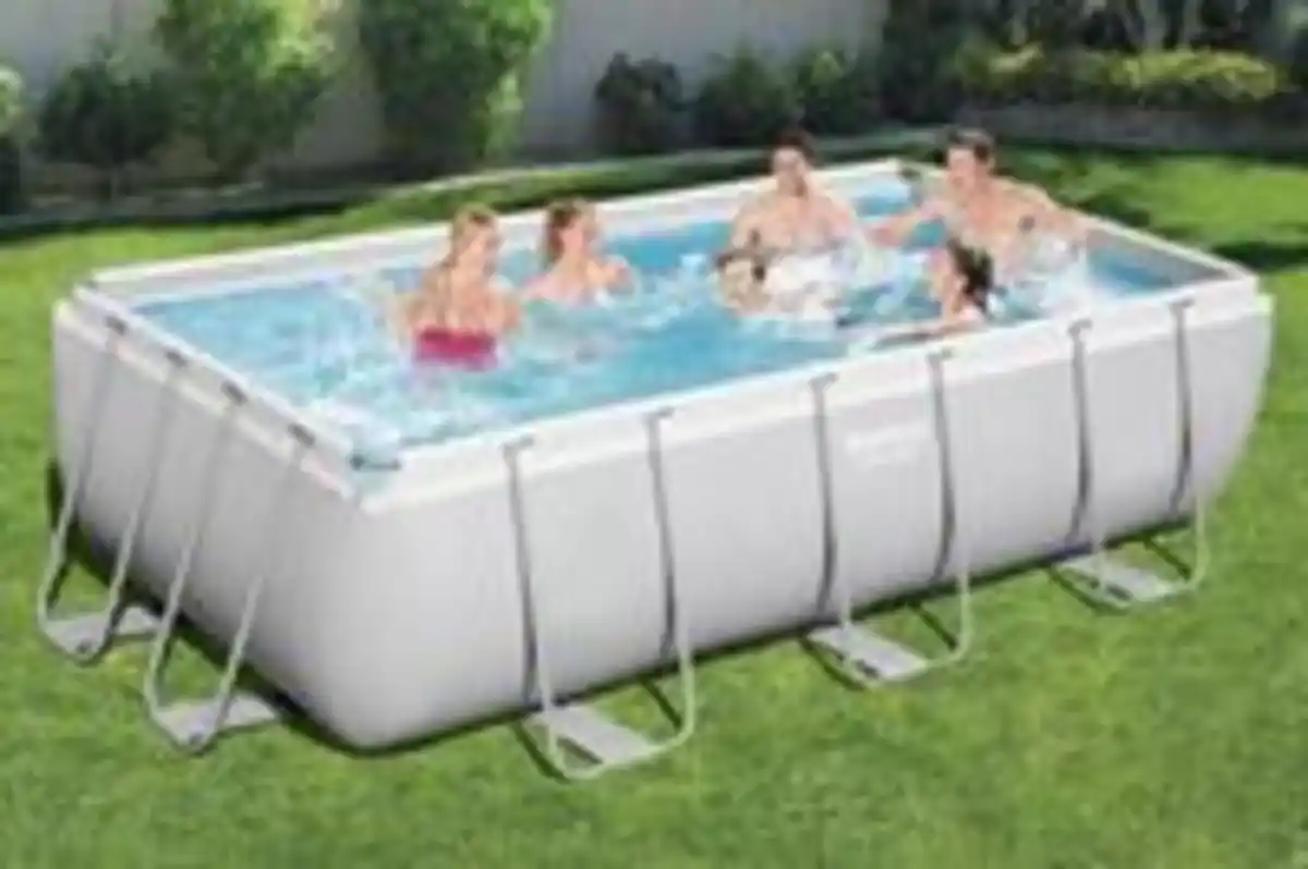 Bild 2 von Power Steel™ Frame Pool-Set mit Filterpumpe 404 x 201 x 100 cm , lichtgrau, eckig