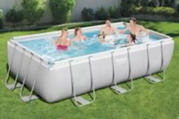 Bild 2 von Power Steel™ Frame Pool-Set mit Filterpumpe 404 x 201 x 100 cm , lichtgrau, eckig