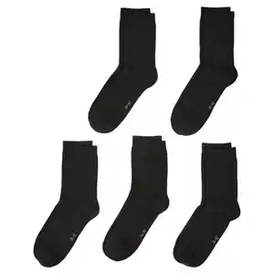 UP2FASHION BASICS Damen und Herren Socken 5er-Pack, Schwarz, 35/38