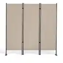 Bild 1 von 3tlg. Paravent Stellwand aus Polyester, ca. 150 x 156 cm - Natur