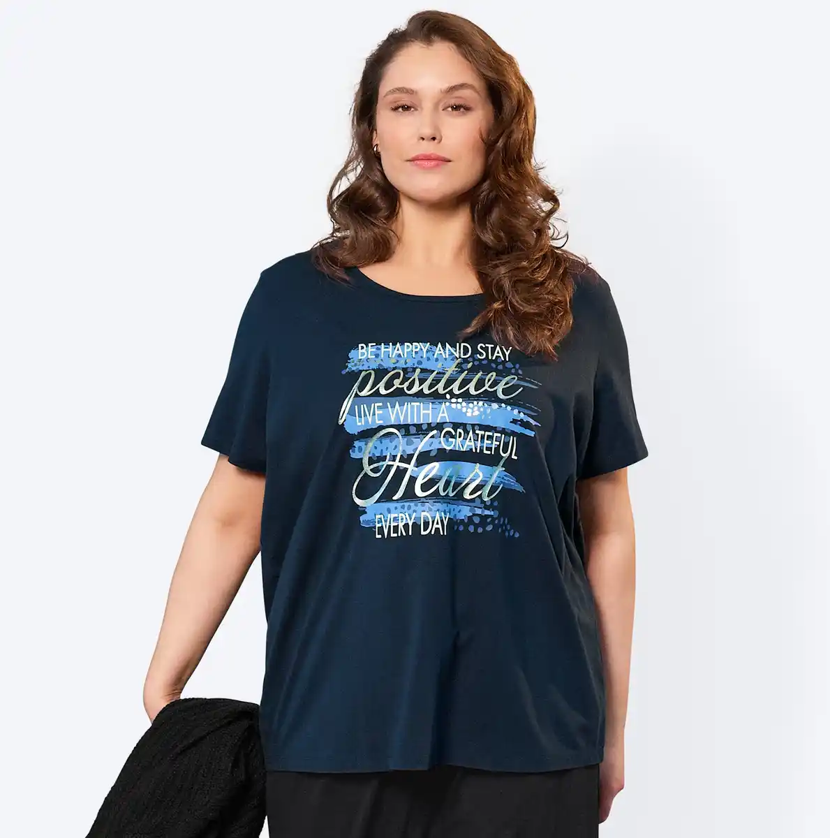 Bild 1 von Damen-T-Shirt mit Frontaufdruck, große Größen