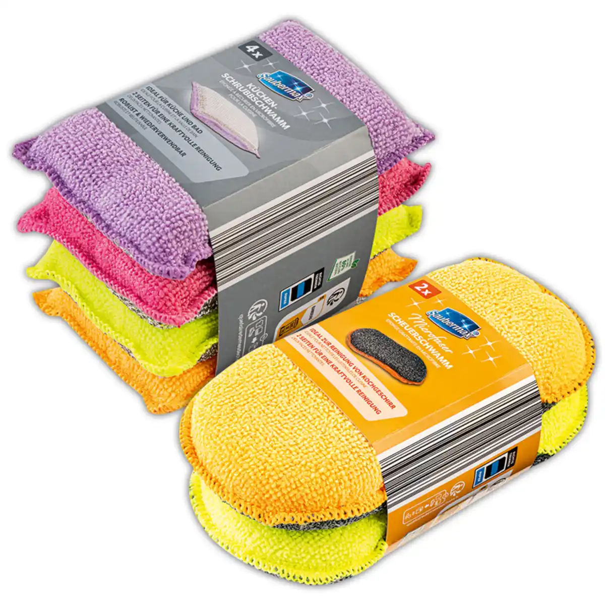 Bild 1 von Saubermax Bunte Microfaser Spezialschwämme