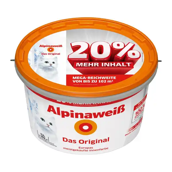 Bild 2 von Alpina Wandfarbe Alpinaweiß Das Original Weiß Matt 12 l