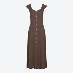 Damen-Kleid aus Viskose-Leinen-Mix