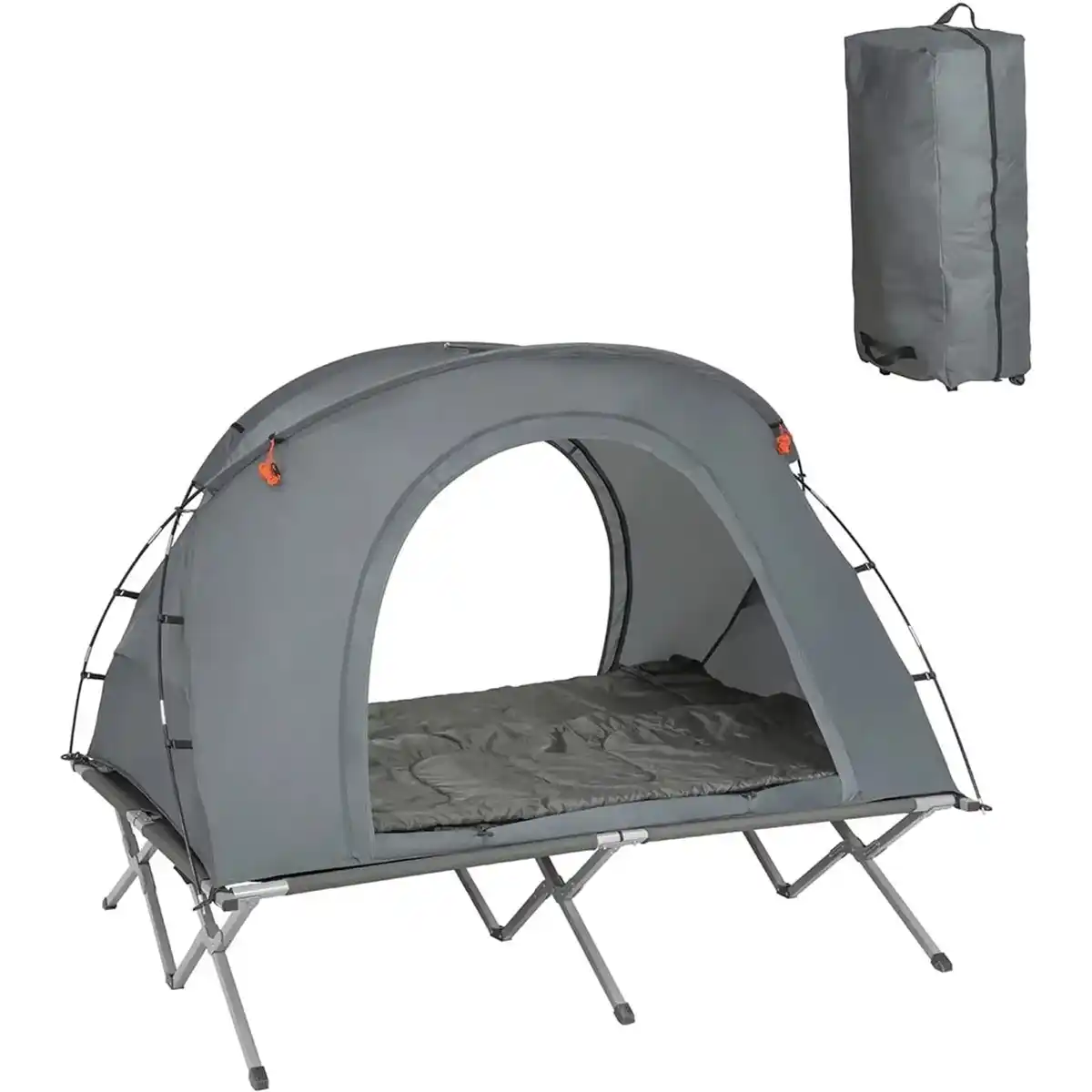 Bild 1 von SoBuy 4in1-Zelt mit Campingliege für 2 Personen Metall Oxford-Nylon Grau OGS60-L-HG