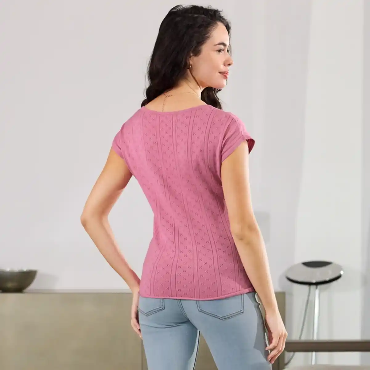 Bild 4 von Damen-T-Shirt in Ajour-Desing