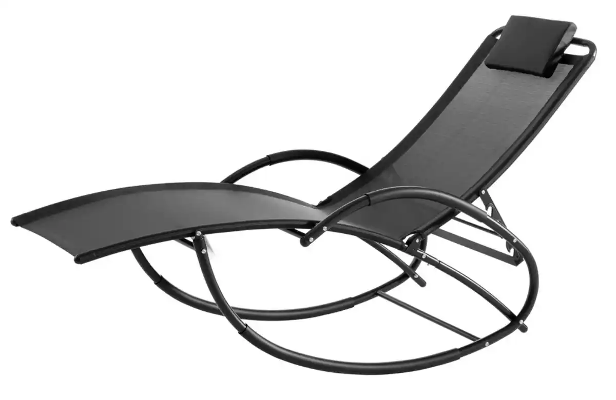 Bild 1 von Garten-Schwungliege mit 4-fach Verstellung, ca. 177-143 x 63 x 64-106 cm – Schwarz