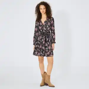 Damen-Chiffon-Kleid mit Gürtel