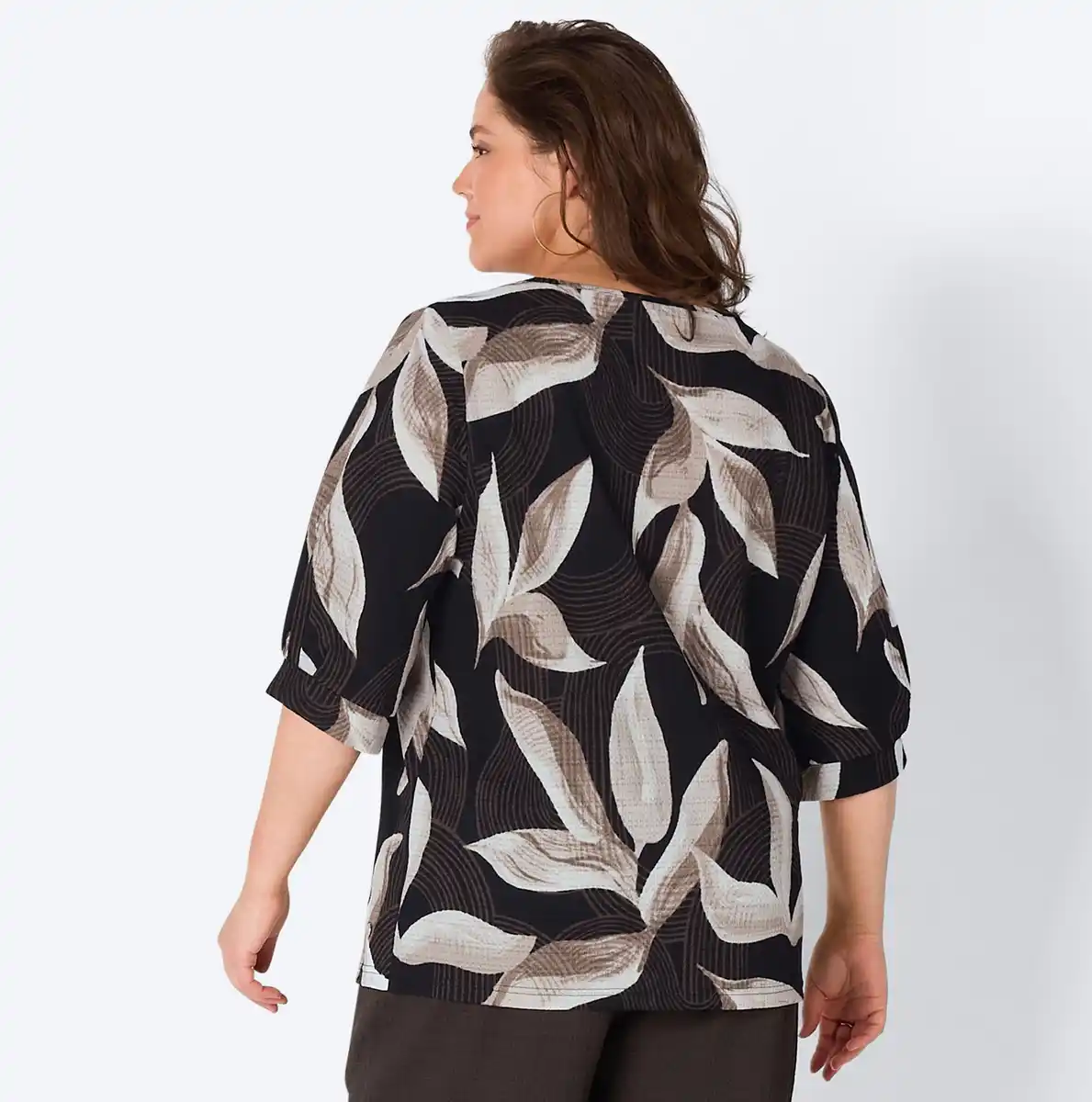 Bild 3 von Damen-Langarmshirt mit Allover-Print, große Größen