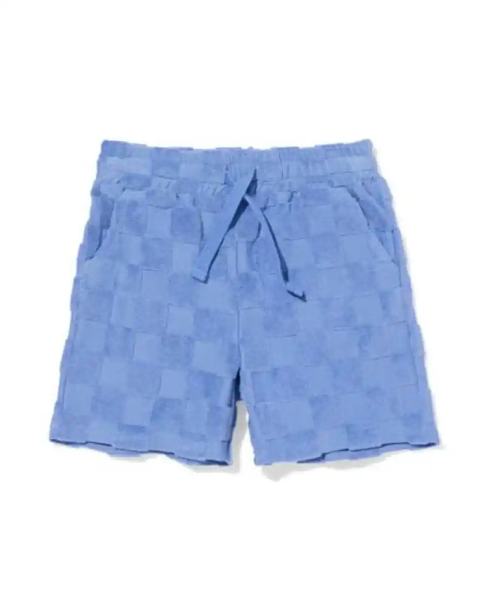 Bild 2 von Kindershorts, normale Passform, Frottee, kariert blau