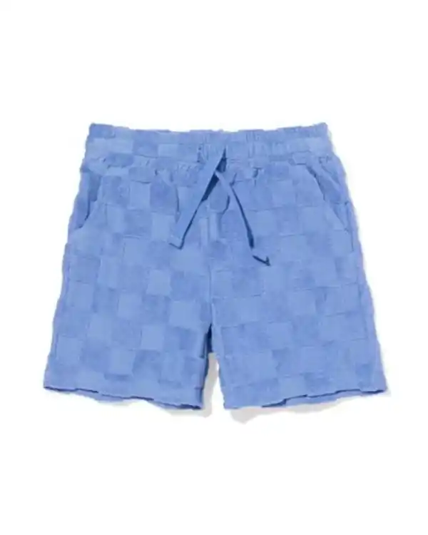 Bild 2 von Kindershorts, normale Passform, Frottee, kariert blau