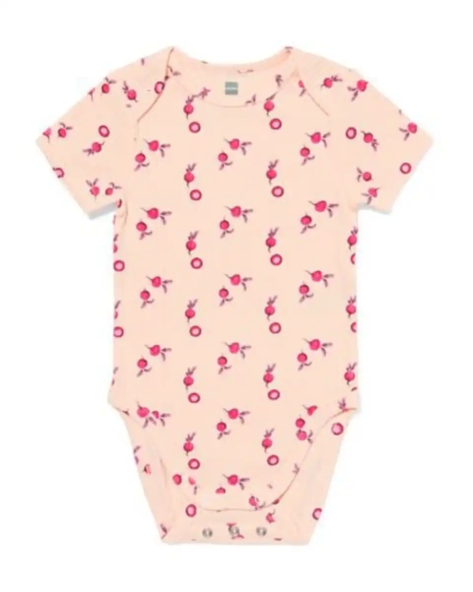 Bild 1 von Mitwachsender Baby-Strampler gerippt mit Radieschen pfirsich