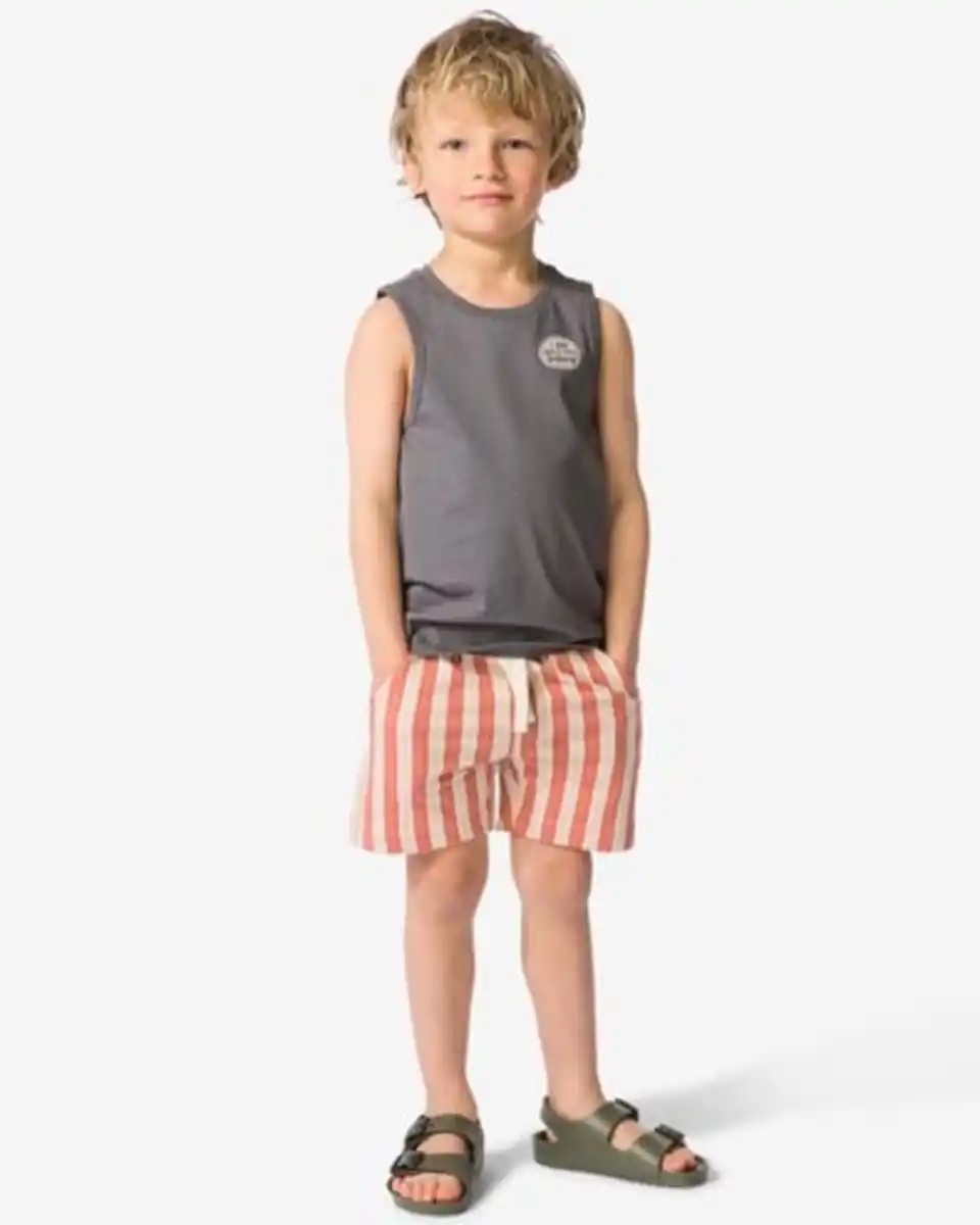 Bild 1 von Kindershorts, Regular Fit, Sweatstoff, gestreift hellbraun