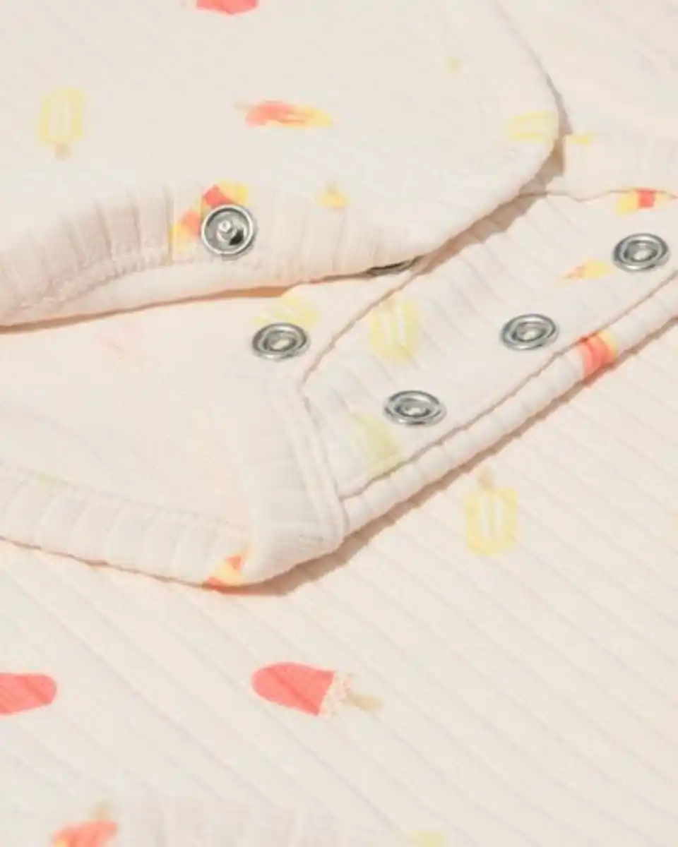 Bild 3 von Mitwachsender Baby-Strampler LENZING™ ECOVERO™, gerippt, Eistüten eierschalenfarben