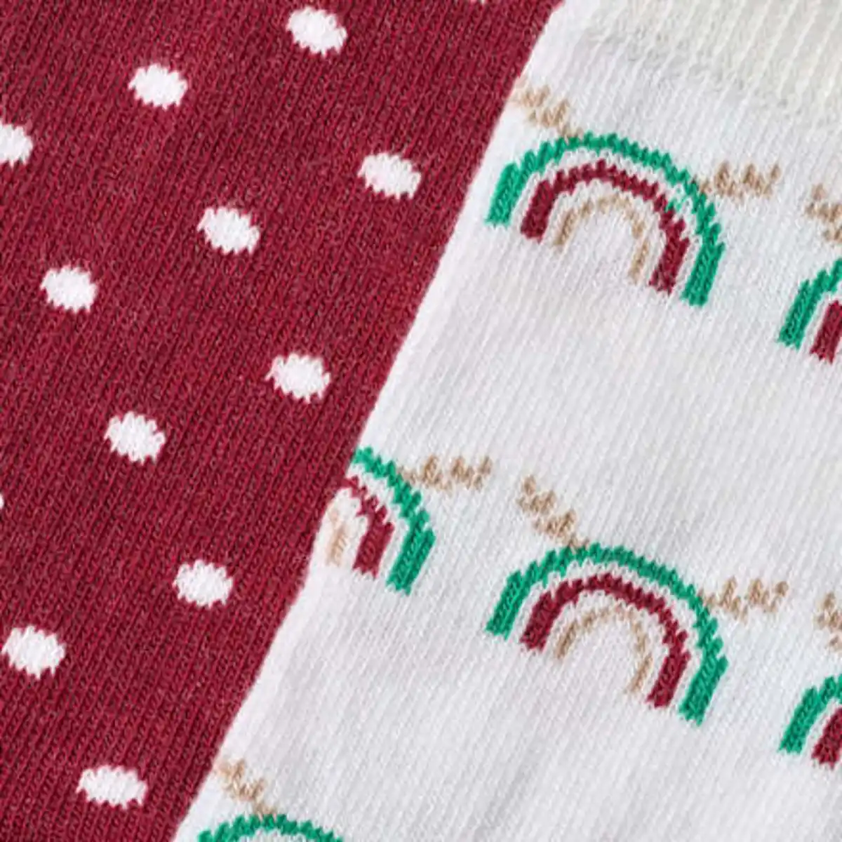 Bild 3 von ALANA Socken mit Weihnachts-Regenbogen- & Punkte-Muster, weiß + rot, Gr. 23/26, 2 St
