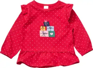 ALANA Tunika mit Geschenk-Applikation & Punkte-Muster, rot, Gr. 104, 1 St