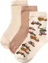 Bild 1 von ALANA Socken mit Baustellen-Muster, beige + braun, Gr. 19/22, 3 St
