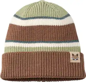 PUSBLU Mütze mit Viskose & Streifen-Muster, grün + braun, Gr. 50/51, 1 St