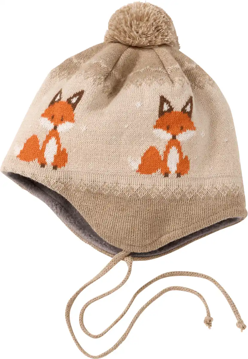 Bild 1 von ALANA Mütze aus Strick mit Fuchs-Muster, beige, Gr. 46/47, 1 St