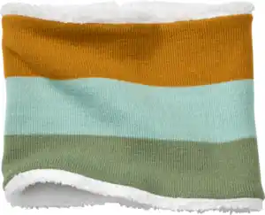 PUSBLU Loop Schal aus Strick mit Teddyfutter, grün & gelb, 1 St