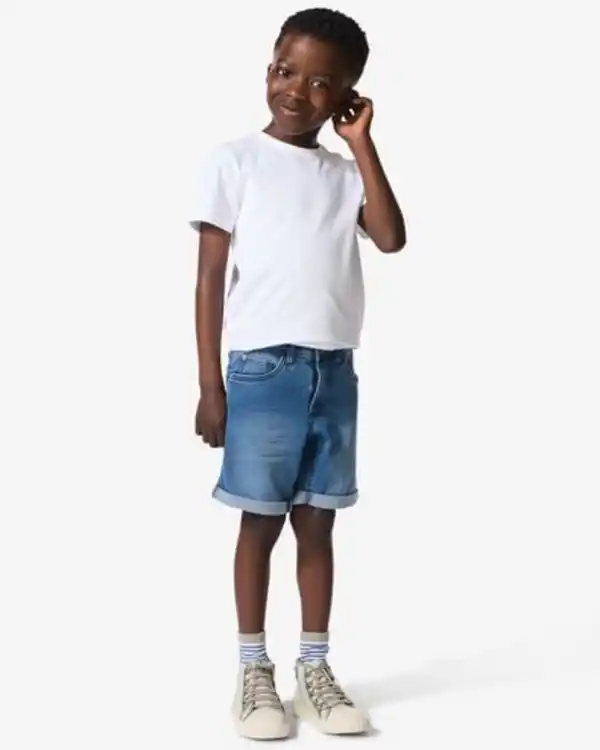Bild 3 von Kinder-Shorts, Jogdenim mittelblau